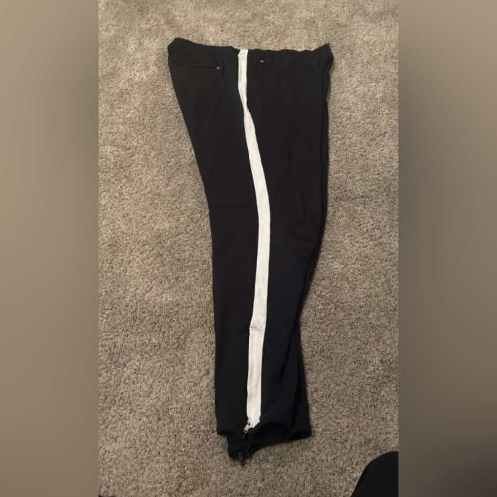 Black Pants with White Stripe Sweatpants Lightweight Size XXL